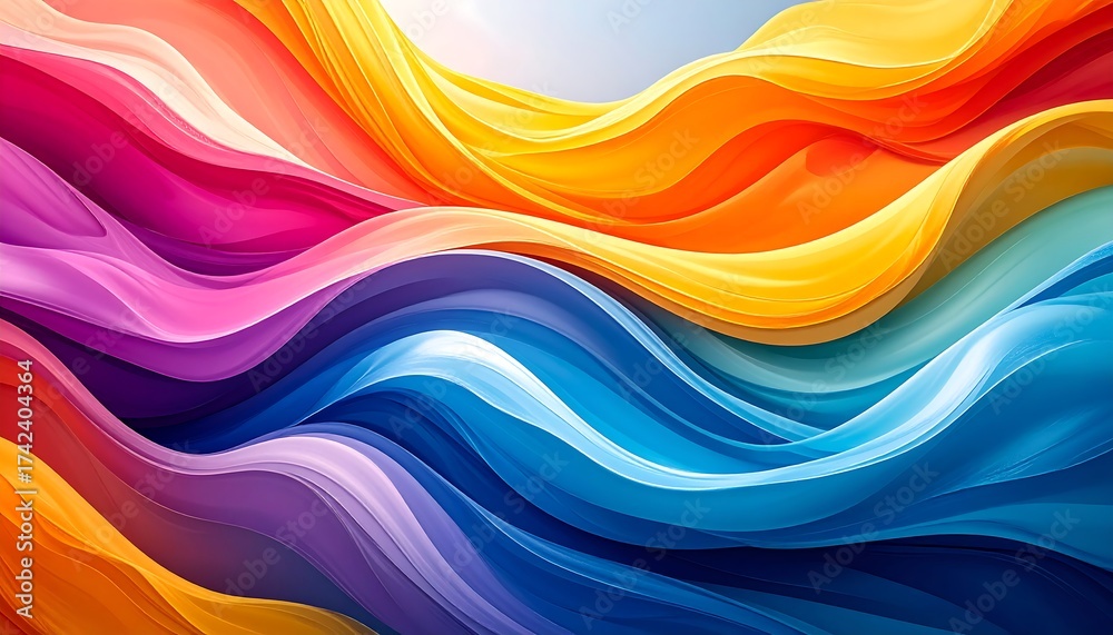 Fototapeta premium Colorful Abstract Waves - A Vibrant and Dynamic Background.