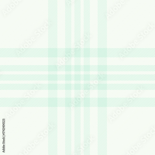 Neat vector textile background, warm tartan pattern check. Horizon seamless texture plaid fabric in honey dew and white colors.