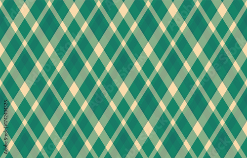 Argyle pattern of geometric rhombus. Harlequin check wallpaper design. Classic diamond shaped textile material for web background, print fabric clothing, sweater, wrapping paper, gift card, invitation