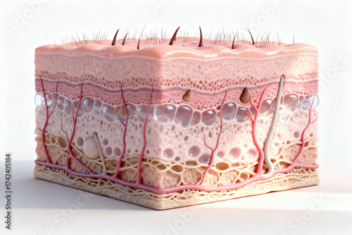 Human skin cross section anatomy
