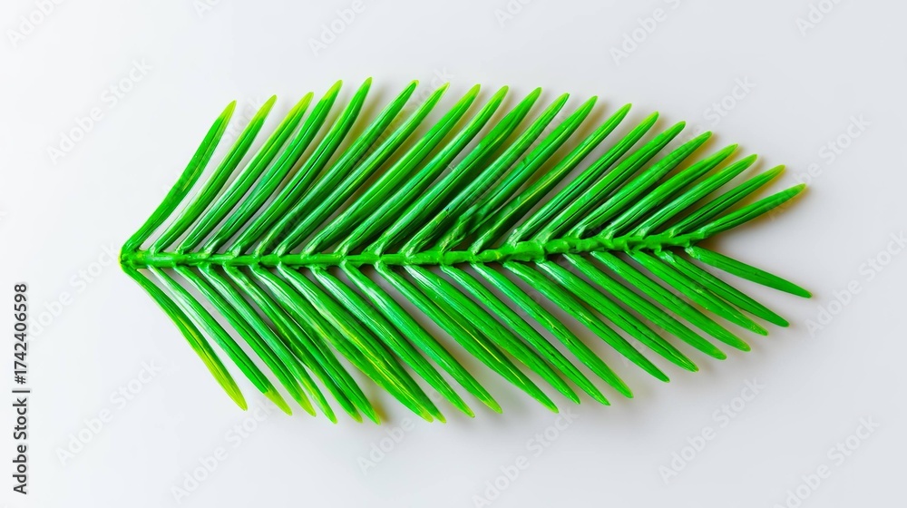 Obraz premium Bright green palm leaf design element
