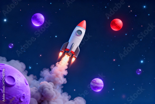 Rocket launch in space