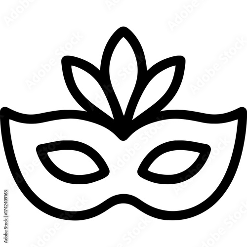 Minimalistic mardi gras mask icon