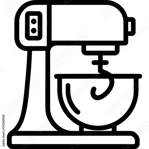 Commercial mixer stand outline icon vector