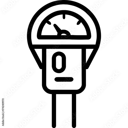 Parking meter coin operated outline icon vector