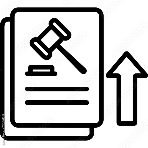 Appeal higher court arrow outline icon vector