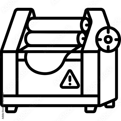 Commercial dough sheeter roller outline icon vector