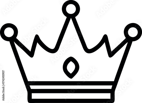 Vector art of simple line art crown icon