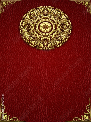 Genuine Leather Texture with Bright Gold Edge, Premium Background Expressing Fine Material and Modern Design