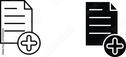 add document  icon vector graphic illustration  with white background flat hand made icon fill icon .