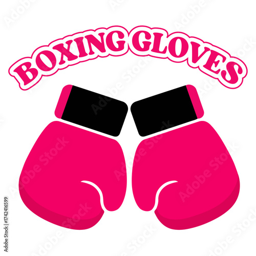 Boxing Gloves Elements Drawing Vector Design, A pair of small pink baby booties next to pink glasses with hearts