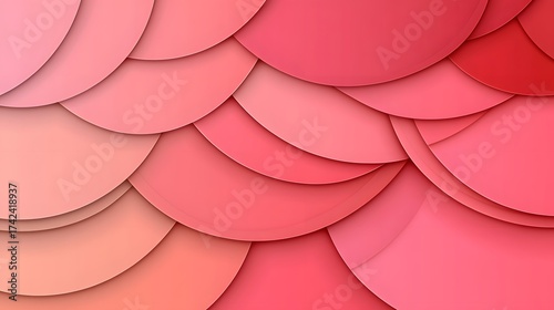 Abstract pink layered circles background with shadows and gradients texture art