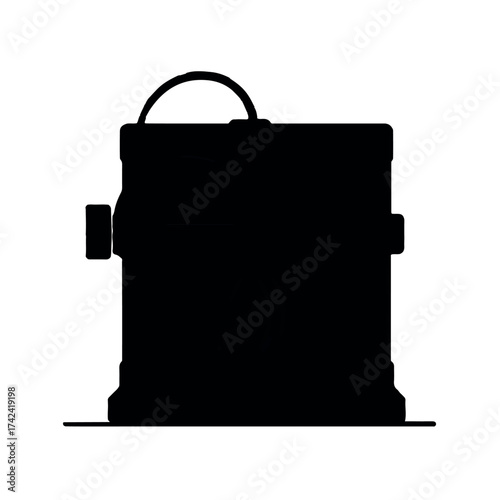 Silhouette of a woodworking spindle moulder isolated on white background, a powerful tool used for shaping wood with precision and efficiency