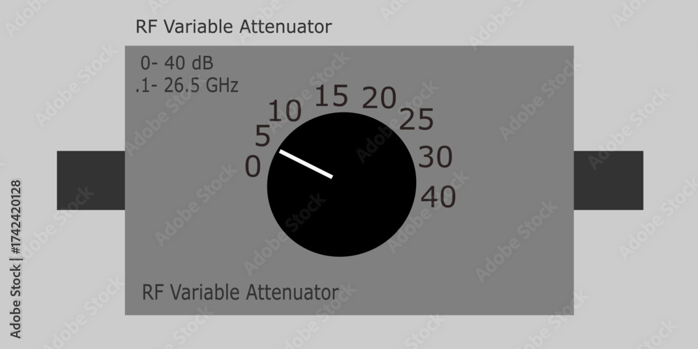 Naklejka premium Type N RF Variable Attenuator Vector Illustration