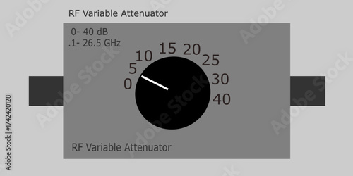Type N RF Variable Attenuator Vector Illustration