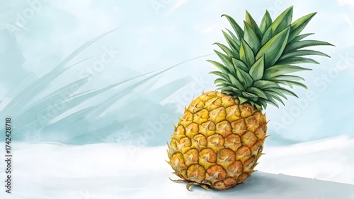 Pineapple stands out against a light background 