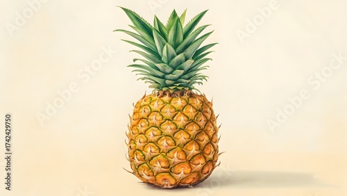 Pineapple stands out against a light background 