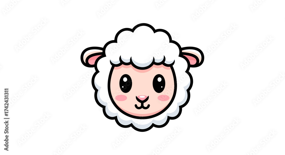 Obraz premium Adorable Sheep Illustration: A Whimsical Character Design for Children's Products