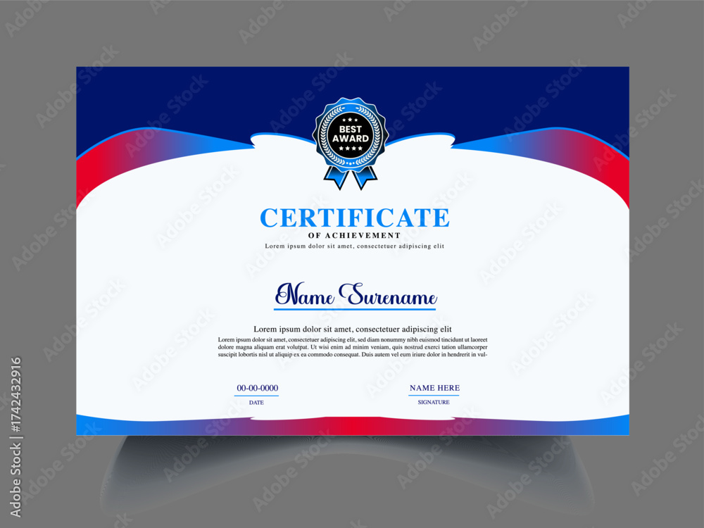 Obraz premium Graceful Luxury and modern certificate template