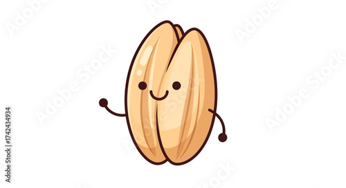 Delightful and Cheerful Oat Grain Character Spreading Joy with Animated Expression