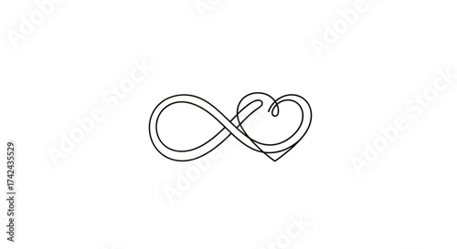 Elegant minimalist infinity heart symbol evoking eternal affection and boundless passion