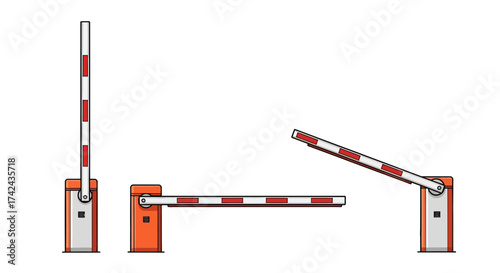 Elevated security barrier visuals offering diverse perspectives for access control implementation