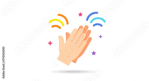 Celebrating achievement illustrated with clapping hands and colorful confetti explosion