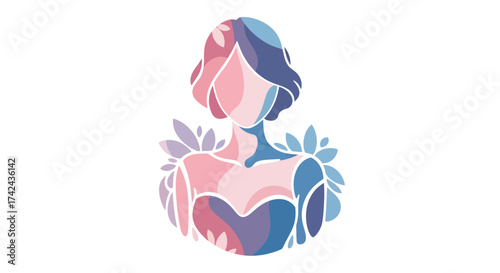 Elegant floral silhouette depicting feminine grace and artistic expression beautifully crafted