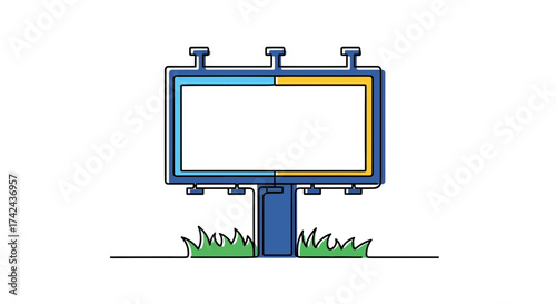 Simple Billboard Illustration Ready for Creative Advertising Campaigns or Promotional Messages