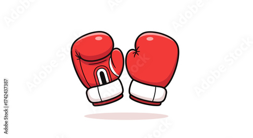 Illustrative depiction of red boxing gloves embodying competition and preparedness for combat