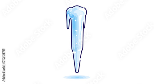 Stylized icicle illustration evoking winter season and cold temperatures display