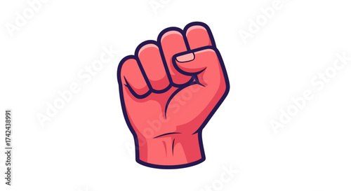 Stylized representation of a clenched fist symbolizing power strength and solidarity with bold