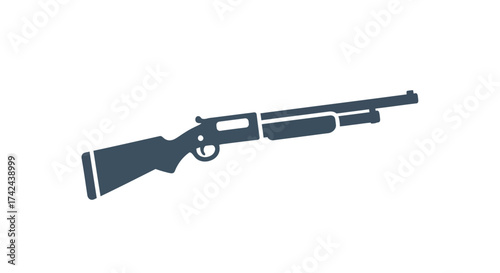 Stylized shotgun illustration for safety, hunting, or security concepts design themes