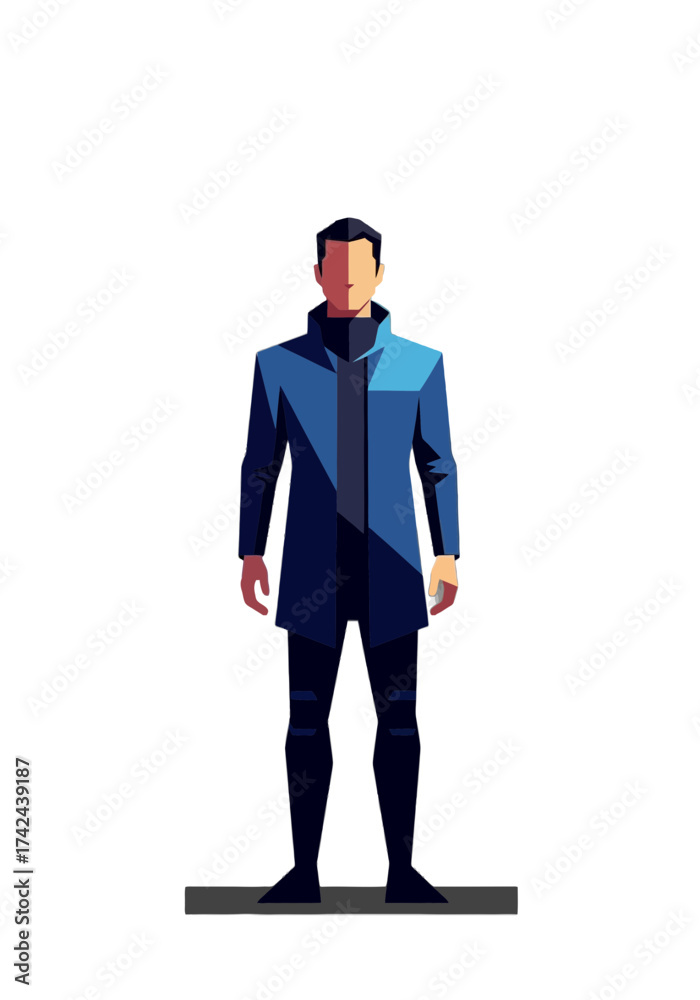 Obraz premium Modern Flat Vector of a Geometric Male Character