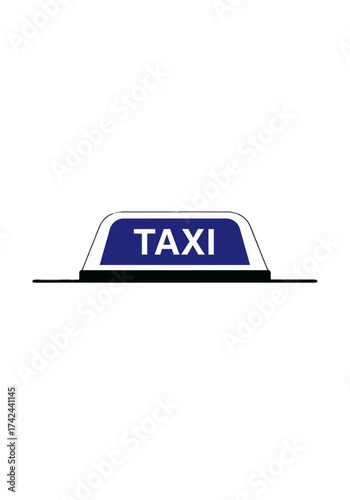Minimalist Flat Design Taxi Roof Sign Vector Illustration