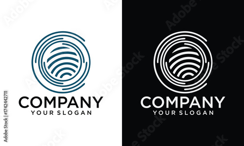 Creative finger print logo, icon, symbol design template