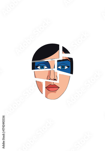 Geometric Flat Vector Portrait of Fragmented Woman Free Download Geometric Flat Vector Portrait of Fragmented Woman - GFXLoad