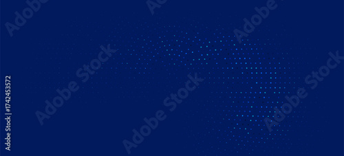 Dark BLUE vector modern geometrical circle abstract background. Dotted texture template. Geometric pattern in halftone style with gradient.