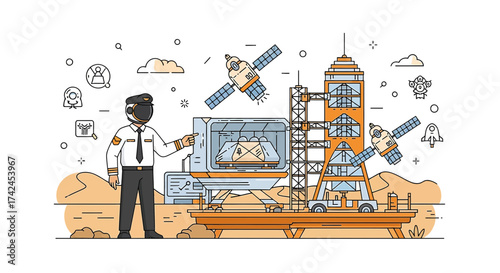 Conceptual space exploration and future technology showcasing innovative astronautics and cosmic