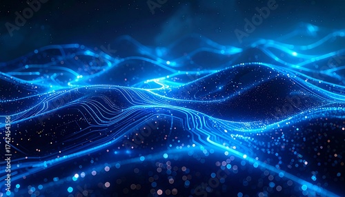 Soft Gradient Background From Dark Charcoal To Deep Navy Blue With Subtle Glow