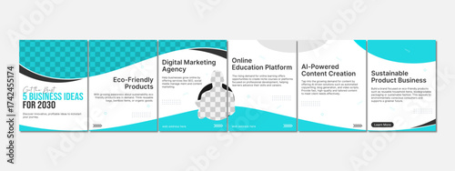 Creative modern carousel design for social media, professional carousel template for instagram and facebook