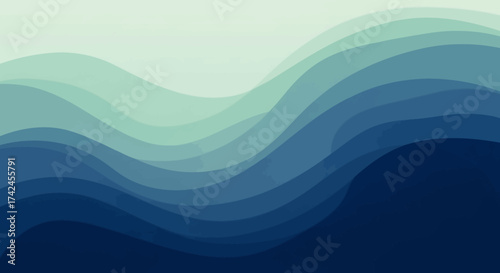 Abstract gradient wave layers background with tranquil and serene color palette
