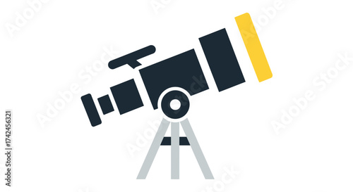 Astronomical pursuit: a telescope illustration symbolizing exploration and discovery of celestial