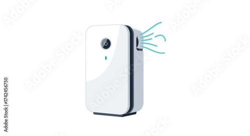 Modern air purifier vector illustration showcasing clean air technology and design for wellness