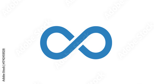 Blue infinity symbol representation of endless possibilities and continuous connection