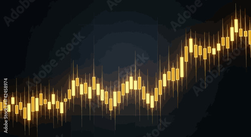 Golden financial chart depicting market trends analysis and investment insights for strategic