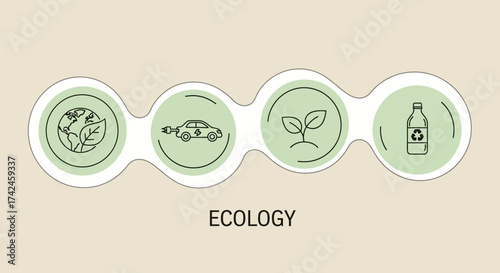 Illustrative Ecology Concept with Sustainable Elements Showing Environmental Responsibility