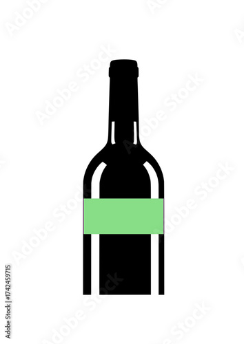 Glossy wine bottle