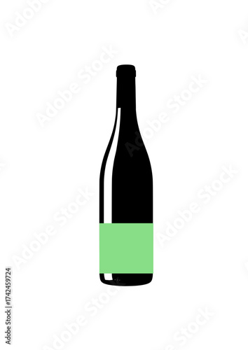 Glossy wine bottle