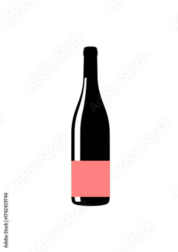 Glossy wine bottle